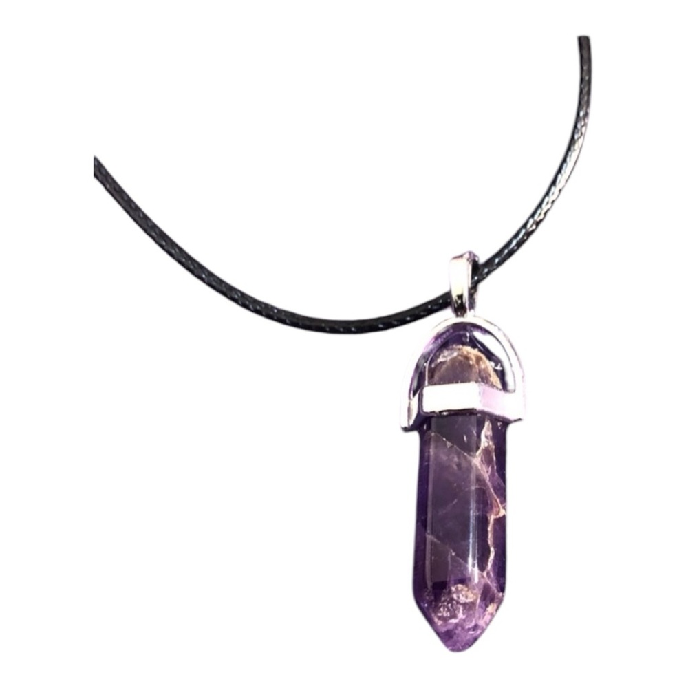Purple Amethyst Crystal Pendant Unisex